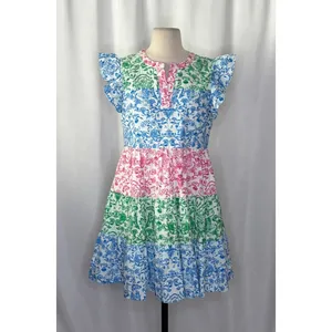 ROLLER‎ RABBIT Aitona Pippa Dress Tiered Tropical Floral Jungle Print Small thumbnail 2