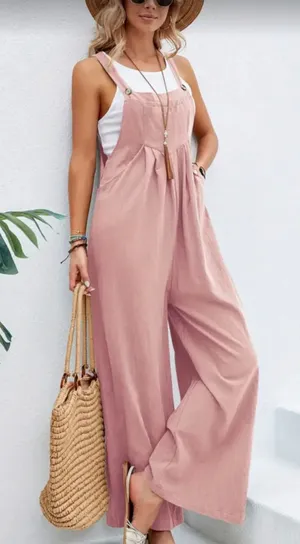 Women Baggy Dungarees Jumpsuit Strappy Wide Leg Playsuit Overalls XL New thumbnail 1