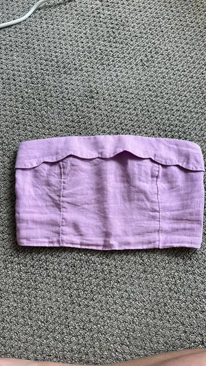 Abercrombie Removable straps cropped linen top thumbnail 3