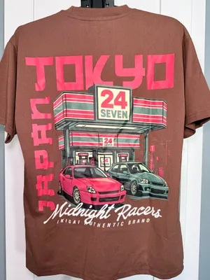 BrandMakers Unisex Brown Tokyo TShirt Medium thumbnail 2