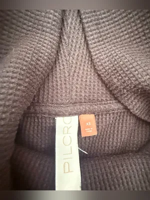 Pilcro Sweater Womens Medium Black Turtleneck Ribbed Knit Pullover Top thumbnail 2