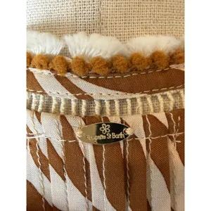 Poupette St Barth Camelia Mini Dress Women‎ Ivory Tan Zebra Ruffle V Neck Boho thumbnail 8