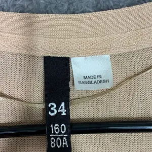H&M Cardigan‎ Women 34 Peach Tan Longline Button Front V-Neck Knit Pockets thumbnail 6
