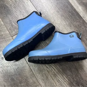 Rare Sorel Flood Plain Chukka Rubber Rain Boots Size 5 Blue and Black Waterproof thumbnail 5