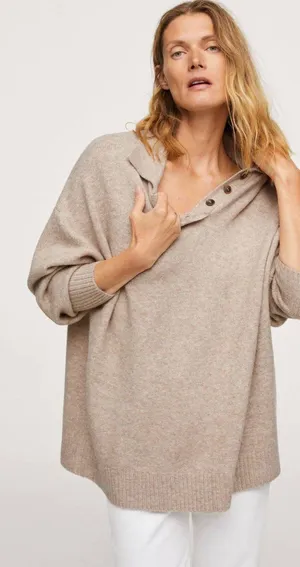 Mango Oversized Polo Sweater thumbnail 4