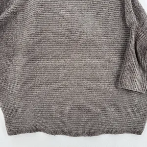 Favlux Chenille Sweater Women L Taupe Brown Oversized Dolman Batwing Cozy Chic thumbnail 3