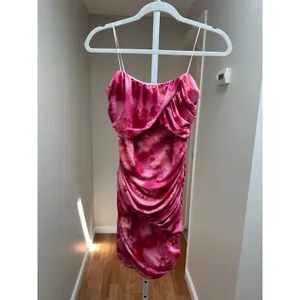 Amanda Uprichard Levi Mini Dress Pink Ruched size Small thumbnail 6