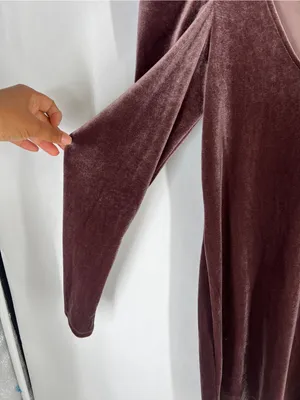 Gentle Fawn Mauve Velvet Puff Sleeve Mini Dress XS thumbnail 4