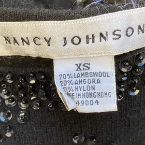 Vintage Nancy Johnson Lambswool Beaded Dress Black Size XS thumbnail 6