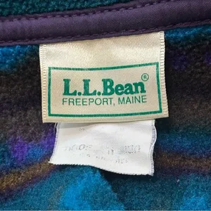 L.L. Bean Vintage Womens Size M Blue Tribal Southwestern Fleece Full Zip Jacket thumbnail 5