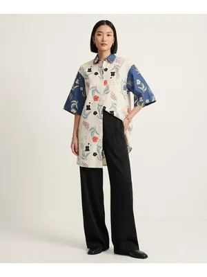 NWT marimekko Fasadi Herbaario Floral Print Cotton Poplin Shirt Dress 40 / 10 thumbnail 4
