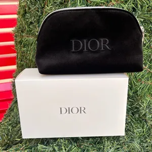 Christian Dior 2024 Black Velvety ‘DIOR’ Monogram Pouch Clutch Bag, NIB thumbnail 14