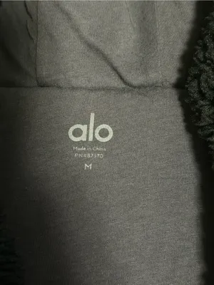ALO Yoga Navy Blue Sherpa-Lined Pullover Hoodie thumbnail 2