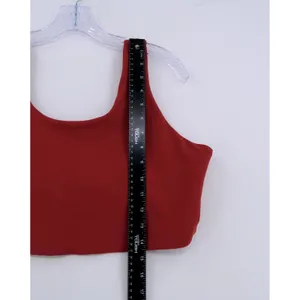 Nike Alate Minimalist Sports Bra Dark Red Low Support Scoop Neck Yoga Top thumbnail 6