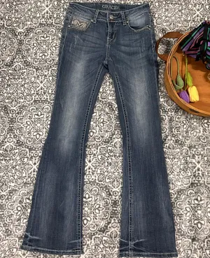 GRACE IN LA Embellished Boot Cut Jeans Size 16 thumbnail 1