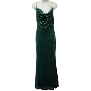 Runaway Lionell Emerald Green Zebra Stripe Backless Maxi Dress Sz 8 / L NEW Tags thumbnail 3