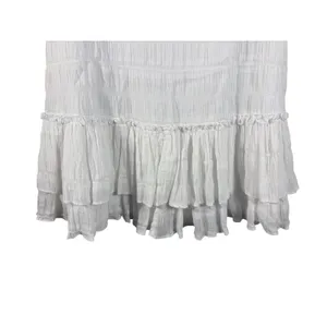 Tommy Hilfiger Shift Dress Womens 4‎ White New Smocked Ruffle Hem Sleeveless thumbnail 8