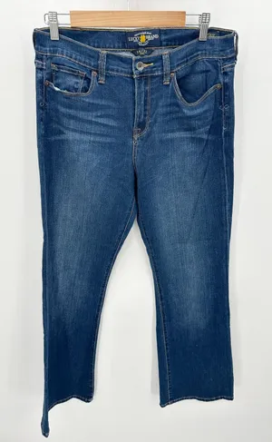 Lucky Brand Sofia Boot Ankle Medium Wash Blue Denim Jeans Womens‎ 14/32 AX35 thumbnail 1
