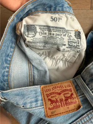 Levi's 501 blue denim shorts thumbnail 3