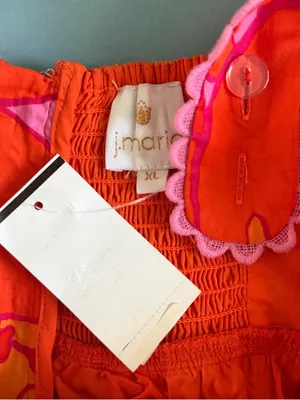 NWT J. Marie Lizzie Ric Rac Orange Floral Pink Preppy Summer‎ Midi Dress thumbnail 5