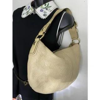 coach beige leather shoulder bag thumbnail 5