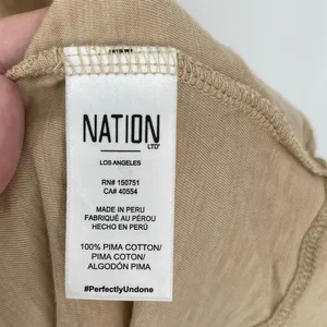 Nation Ltd Barrett 90s‎ Beige Tiered Smocked Midi Dress Size Large Boho Neutral thumbnail 6