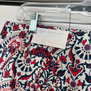 Loft Outlet Red White And Blue Original Crop‎ Pants Size 12 thumbnail 7