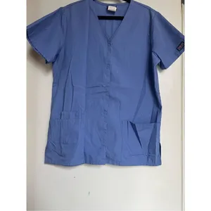 Cherokee Workwear Blue Snap Button Up Scrub Top Woman’s Size XS thumbnail 2
