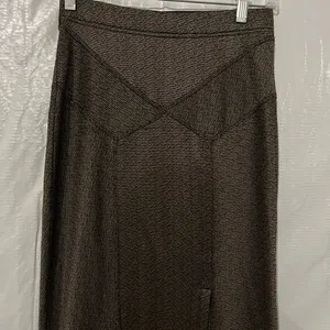 Free People Black & Gold Slit Midi Skirt Size XS thumbnail 2