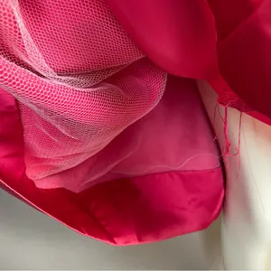 Vintage 1950s Dress A-Line Pink‎ Sleeveless Retro Satin FLAWS Handmade Zip-Up thumbnail 15