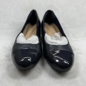 Easy Spirit Navy‎ Blue Leather Cap Toe Low Block Heel Pumps Women's Shoes 7 thumbnail 3