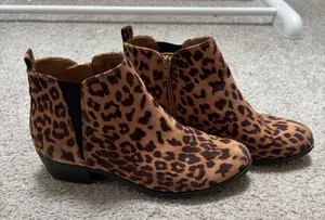 SO Brown and Black Leopard Print Ankle Booties Size 10 thumbnail 1