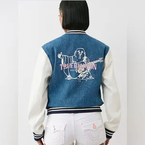 NWT True Religion Denim Buddha Varsity Jacket sz XL thumbnail 6