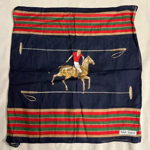 RARE Ralph Lauren Equestrian Silk Scarf – Made in Italy – Polo Rider Print thumbnail 1