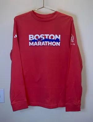 Adidas‎ Boston Marathon 2024 Long Sleeve Tee Red | Medium thumbnail 1