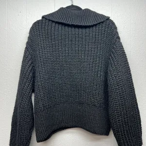H&M 1/4 Zip Super Chunky Knit Ribbed Sweater Womens M/L Preppy Dark Academia thumbnail 6