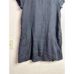 CP Shades 100% Linen size S Tunic Shift Dress Black Pockets Lagenlook thumbnail 5