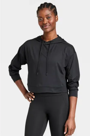 NEW All in Motion Women's XXL Soft Stretch Pullover Hoodie Black NWT thumbnail 1