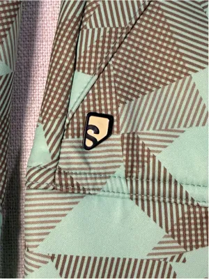 Salomon Women’s Fleece Lined Softshell Ski Jacket Geometric Plaid Mint Brown M thumbnail 3