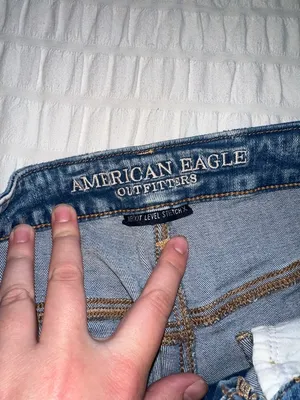 American Eagle Outfitters Distressed Dark Blue Denim Shorts thumbnail 3