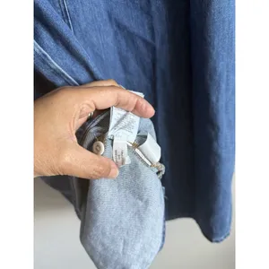 Madewell Denim Popover Shirtdress Large Blue Medium Wash Mini Pocket Minimalist thumbnail 9