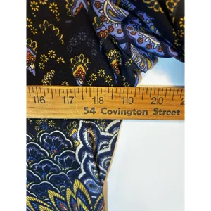 MSK Blue Paisley Flared Bell Sleeve Shift Dress Boho Floral Womens M/L READ thumbnail 6