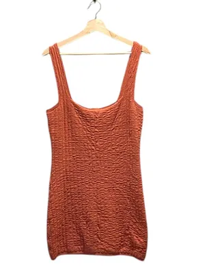 FP Beach Free People Short And Sweet Cable Knit Sweater Dress Terracotta Size L thumbnail 2