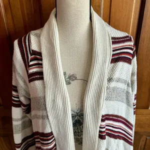 Torrid Cardigan Sweater Duster Women's size 2 2X Striped Open Draped Waterfall thumbnail 4