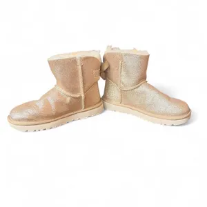 UGG Classic Mini Bailey Bow II Glitter Gold Boots Shearling Women’s Size 7 thumbnail 6