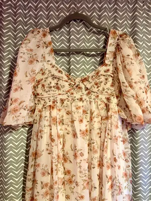 Worth | Harlow Maxi Dress in Neutral Floral, Small thumbnail 5