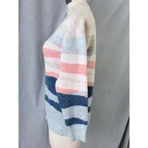 Monsoon Abstract Landscape Pastel Mock Neck Pullover‎ Sweater Pink Blue Small thumbnail 5