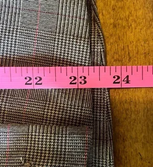 Brown Red Plaid Womens Small Custom Made Peplum Button Up Retro 1951 Suit OOAK thumbnail 11