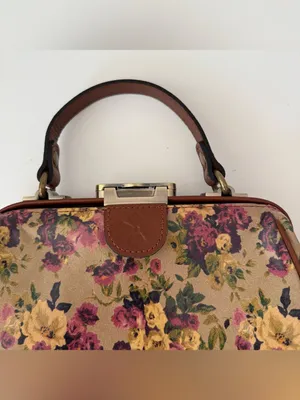 Patricia Nash Gracchi Antique Rose Leather Satchel Crossbody Cottagecore thumbnail 8
