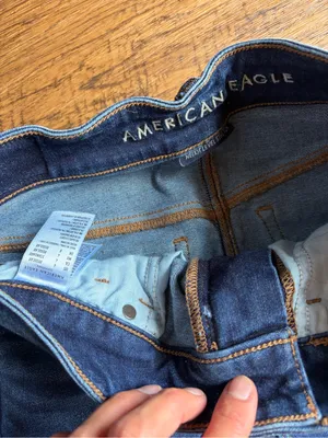 American Eagle Outfitters Blue Denim Frayed Hem Women's Skirt 4 thumbnail 2